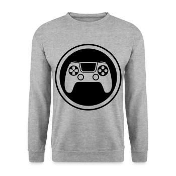 Gamepad Symbol Controller - Unisex Sweatshirt - salt & pepper - Front - Alina (178cm) & Michal (187cm)
