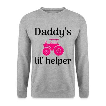 Kleiner Bauer Traktor Baby Junge Mädchen Lustiger Spruch - Unisex Pullover - Weißgrau meliert - Vorne - Alina (178cm) & Michal (187cm)