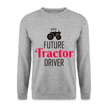 Kleiner Bauer Traktor Baby Junge Mädchen Lustiger Spruch - Unisex Pullover - Weißgrau meliert - Vorne - Alina (178cm) & Michal (187cm)
