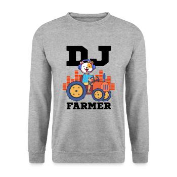 DJ Farmer Cat Farm Driving Tractor Music Funny - Unisex Sweatshirt - salt & pepper - Front - Alina (178cm) & Michal (187cm)