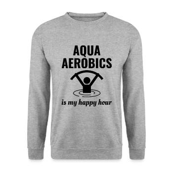 Wassergymnastik Aquatische Fitness Aqua Exercise - Unisex Pullover - Weißgrau meliert - Vorne - Alina (178cm) & Michal (187cm)