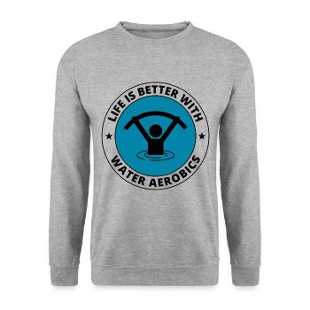 Water aerobics Aquatic fitness Aqua Exercise - Unisex Sweatshirt - salt & pepper - Front - Alina (178cm) & Michal (187cm)