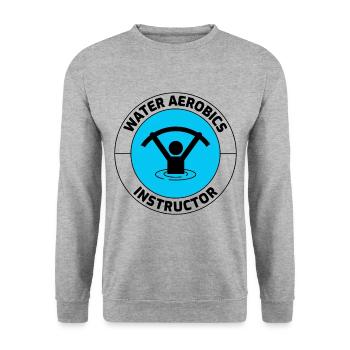 Wassergymnastik Instruktor Aquatic Fitness Trainer - Unisex Pullover - Weißgrau meliert - Vorne - Alina (178cm) & Michal (187cm)