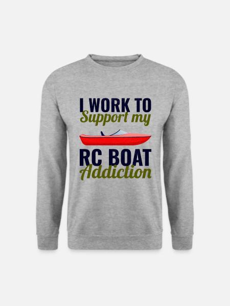 Rc Boat Racing Elektrisk motorbåd Speedbåd Race - Unisex sweater - hvidgrå meleret
