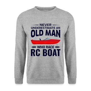 Rc Boat Racing Papa Bateau à moteur Grand-père Fête des pères - Sweat-shirt Unisexe - gris chiné - Devant - Alina (178cm) & Michal (187cm)