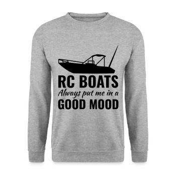 Rc Boat Racing Powerboat Speedboat Course au large - Sweat-shirt Unisexe - gris chiné - Devant - Alina (178cm) & Michal (187cm)
