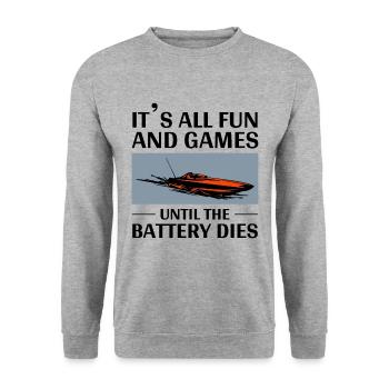 Rc Boat Racing Powerboat Speedboat Course au large - Sweat-shirt Unisexe - gris chiné - Devant - Alina (178cm) & Michal (187cm)