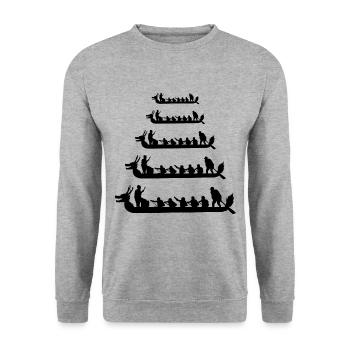 Dragon Boat Racing Crew Paddlers Water Sport - Unisex Sweatshirt - salt & pepper - Front - Alina (178cm) & Michal (187cm)