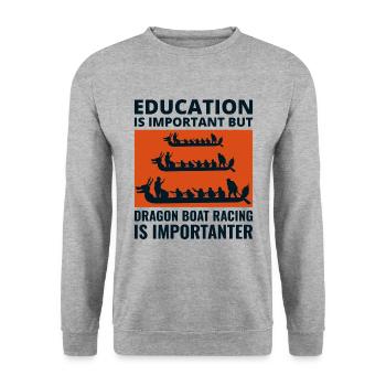 Dragon Boat Racing Crew Paddlers Water Sport - Unisex Sweatshirt - salt & pepper - Front - Alina (178cm) & Michal (187cm)