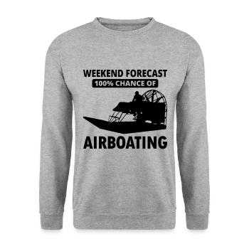 Airboat Fanboat Airboating Planeboat Bateau de marais - Sweat-shirt Unisexe - gris chiné - Devant - Alina (178cm) & Michal (187cm)