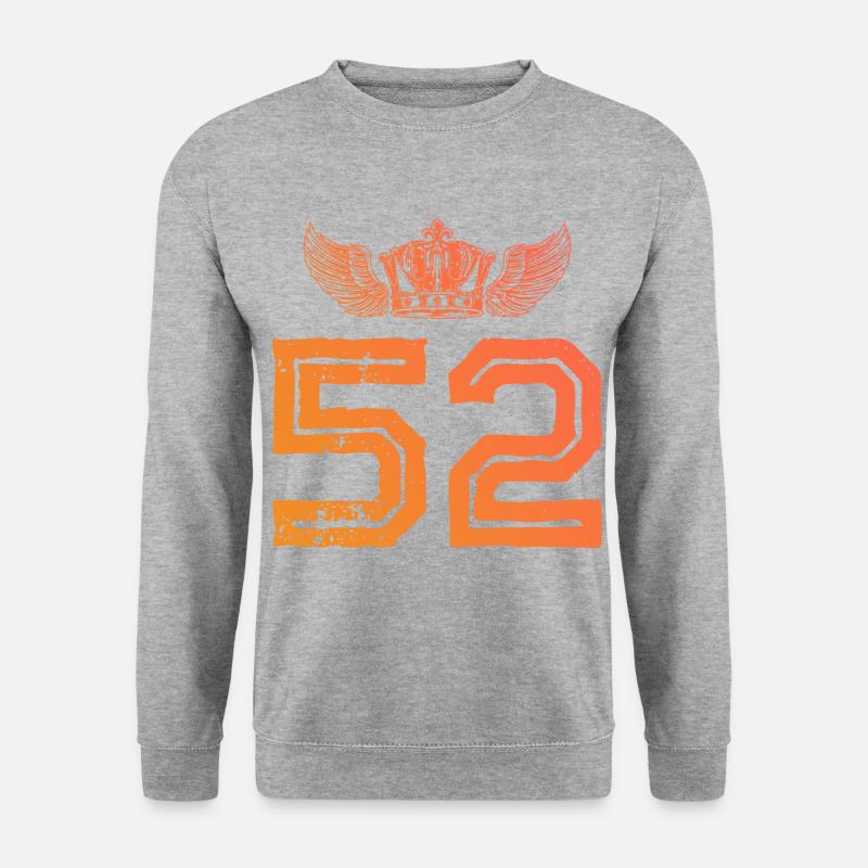 52 Zahl Krone - Unisex Pullover - Weißgrau meliert
