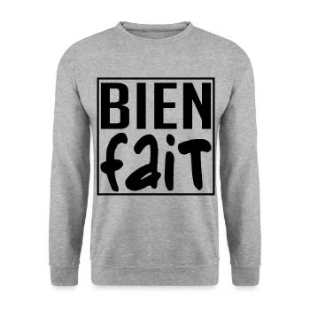 Bien fait - Sweat-shirt Unisexe - gris chiné - Devant - Alina (178cm) & Michal (187cm)