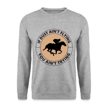 Barrel Racer Racing Reiten Reiten Rennen Rodeo - Unisex Pullover - Weißgrau meliert - Vorne - Alina (178cm) & Michal (187cm)