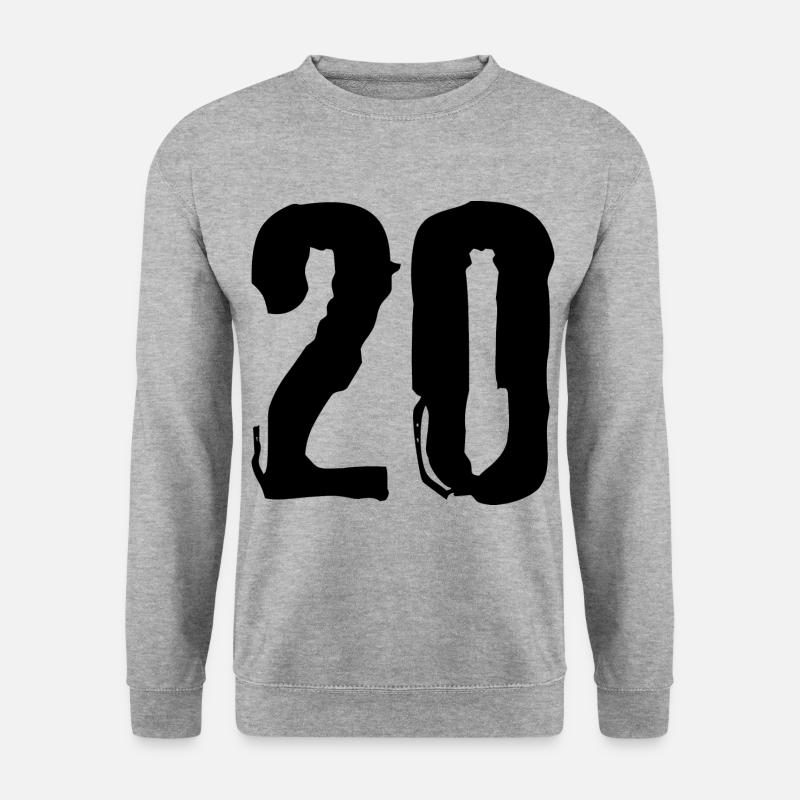 20 Zahl Trikot - Unisex Pullover - Weißgrau meliert