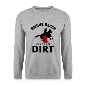 Barrel Racer Rodeo Racing Horse Riding Race Lustig - Unisex Pullover - Weißgrau meliert - Vorne - Alina (178cm) & Michal (187cm)