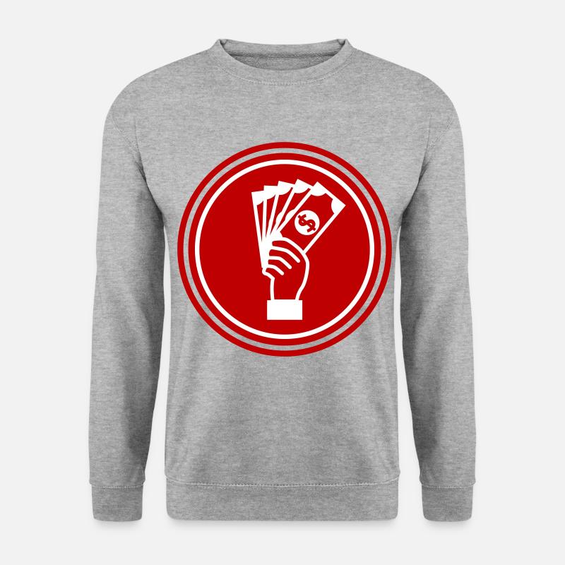 Geld Money silhouette - Unisex Pullover - Weißgrau meliert