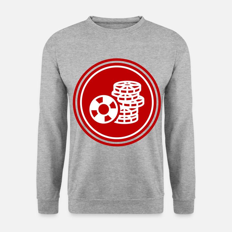 Poker Chip Icon - Unisex Pullover - Weißgrau meliert
