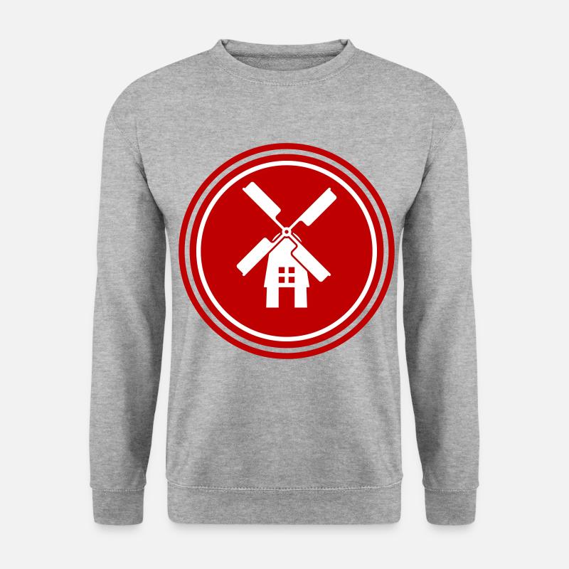 Windmühle Ivon Silhouette - Unisex Pullover - Weißgrau meliert