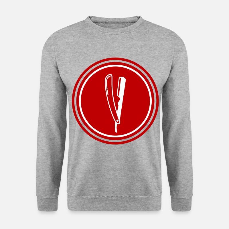 Rasieren Barber logo icon - Unisex Pullover - Weißgrau meliert