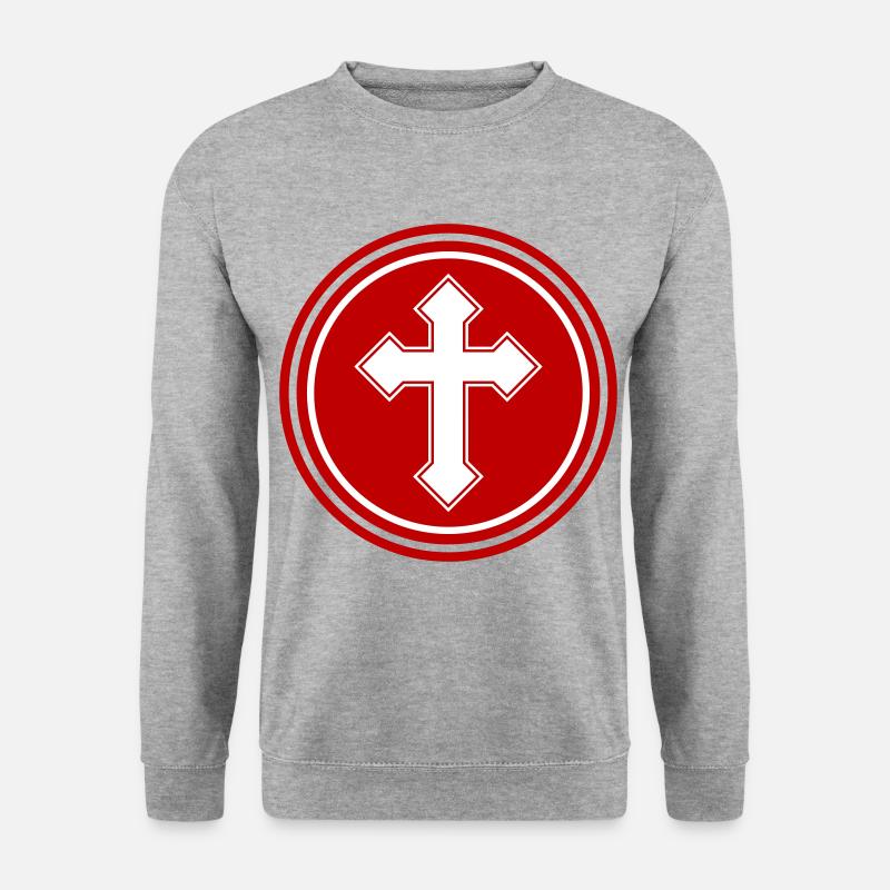 Kreuz Symbol icon - Unisex Pullover - Weißgrau meliert