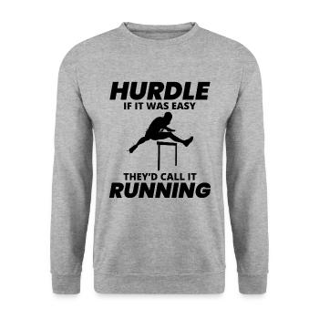 Hurdles Hurdling Hurdler Running Runner Athletes - Unisex Sweatshirt - salt & pepper - Front - Alina (178cm) & Michal (187cm)