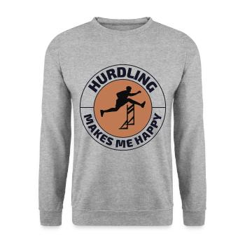 Hurdles Hurdling Hurdler Running Runner Athletes - Unisex Sweatshirt - salt & pepper - Front - Alina (178cm) & Michal (187cm)