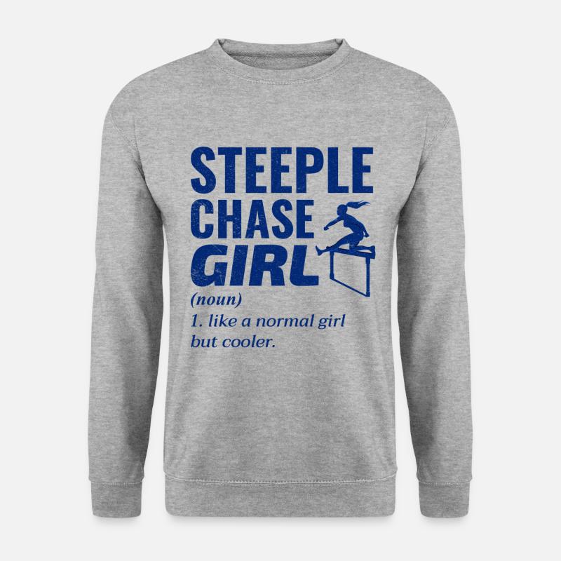 Hindernislauf Mädchen Hindernisläufer Leichtathletik - Unisex Pullover - Weißgrau meliert