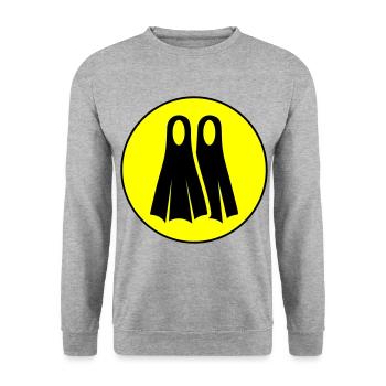 Diving Fin Circle - Unisex Sweatshirt - salt & pepper - Front - Alina (178cm) & Michal (187cm)