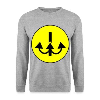 Fishing hook angler icon - Unisex Sweatshirt - salt & pepper - Front - Alina (178cm) & Michal (187cm)
