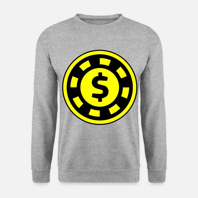 Poker Chip Kreis - Unisex Pullover - Weißgrau meliert
