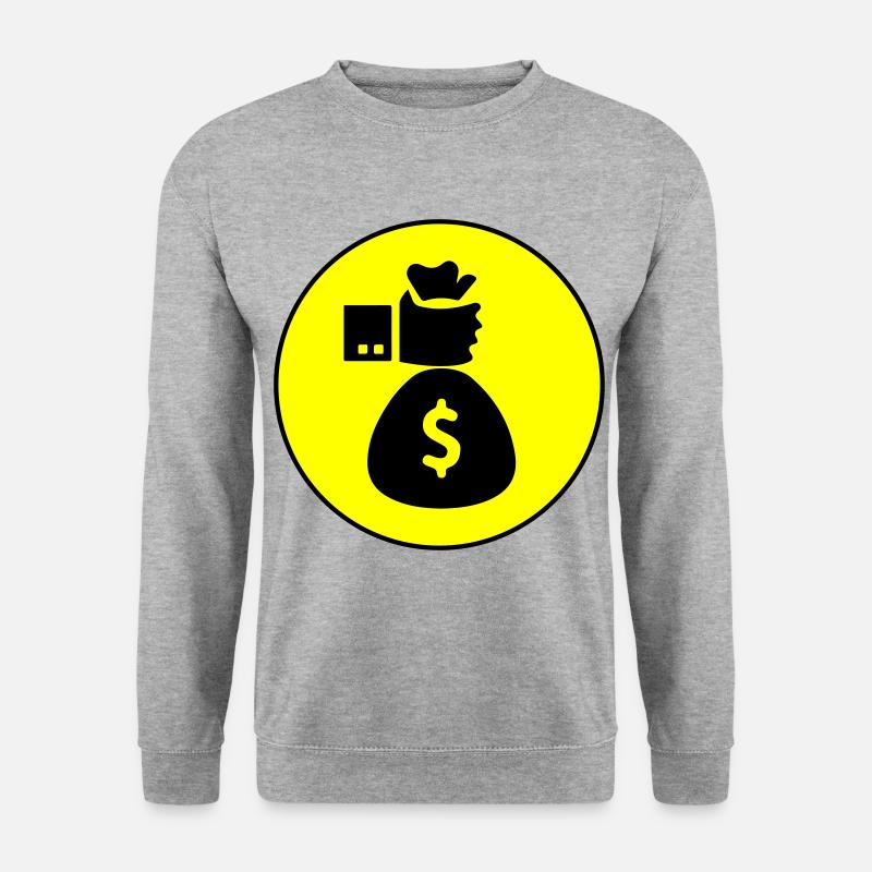 Geld Money - Unisex Pullover - Weißgrau meliert