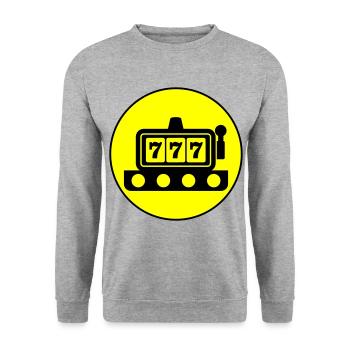 One-armed bandit circle - Unisex Sweatshirt - salt & pepper - Front - Alina (178cm) & Michal (187cm)