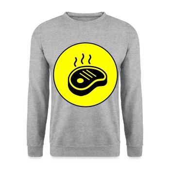 Cercle d’icônes de steak - Sweat-shirt Unisexe - gris chiné - Devant - Alina (178cm) & Michal (187cm)