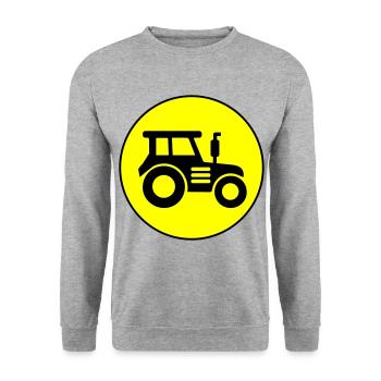 Tractor icon circle - Unisex Sweatshirt - salt & pepper - Front - Alina (178cm) & Michal (187cm)