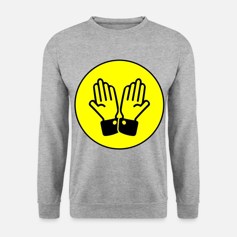 Hände Beten Kreis - Unisex Pullover - Weißgrau meliert