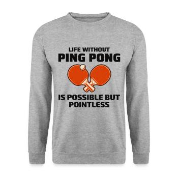 Ping Pong Master Table Tennis Coach Paddle Player - Unisex Sweatshirt - salt & pepper - Front - Alina (178cm) & Michal (187cm)