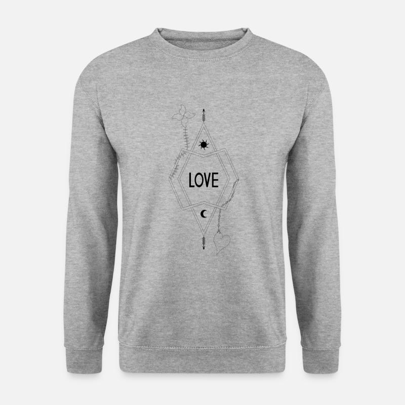 LOVE - Unisex Pullover - Weißgrau meliert