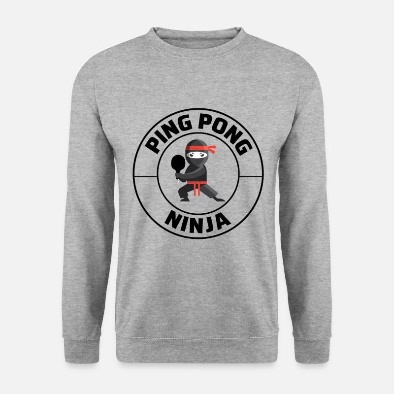 Ping Pong Master Tennis de Table Ninja Warrior Drôle - Sweat-shirt Unisexe - gris chiné