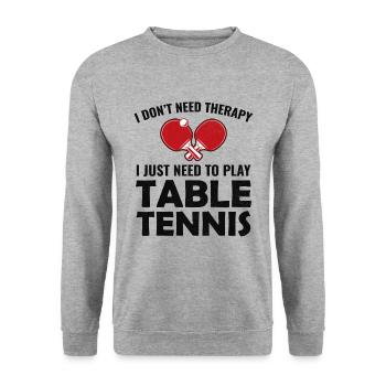 Ping Pong Master Entraîneur de Tennis de Table Paddle Player - Sweat-shirt Unisexe - gris chiné - Devant - Alina (178cm) & Michal (187cm)