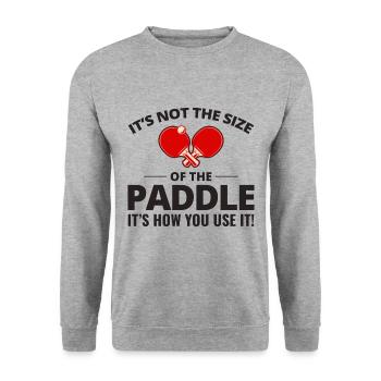 Ping Pong Master Entraîneur de Tennis de Table Paddle Player - Sweat-shirt Unisexe - gris chiné - Devant - Alina (178cm) & Michal (187cm)