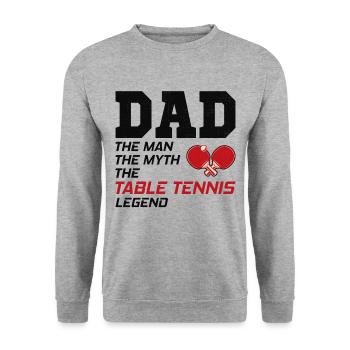 Tischtennisplatte Tischtennis Spieler Papa Vatertag - Unisex Pullover - Weißgrau meliert - Vorne - Alina (178cm) & Michal (187cm)
