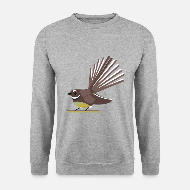 fantail sq no background - Unisex Pullover - Weißgrau meliert