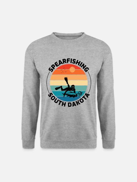 Speerfischen Speerfischen Speerfischer Fischen - Unisex Pullover - Weißgrau meliert