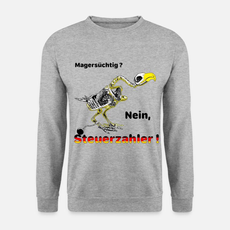 Pleitegeier, Steuerzahler - Unisex Pullover - Weißgrau meliert