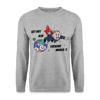 poutine - Sweat-shirt Unisexe - gris chiné - Devant - Alina (178cm) & Michal (187cm)