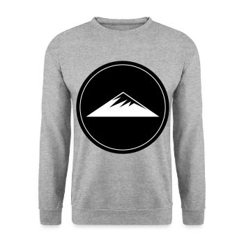 Berge Symbol Kreis - Unisex Pullover - Weißgrau meliert - Vorne - Alina (178cm) & Michal (187cm)