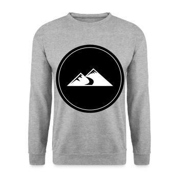 Mountains Icon Circle - Unisex Sweatshirt - salt & pepper - Front - Alina (178cm) & Michal (187cm)