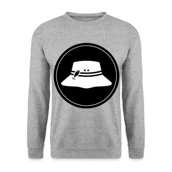 Cercle d’icônes de chapeau de pêche - Sweat-shirt Unisexe - gris chiné - Devant - Alina (178cm) & Michal (187cm)