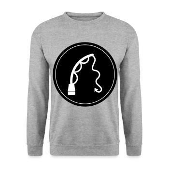 Fishing rod fishing icon - Unisex Sweatshirt - salt & pepper - Front - Alina (178cm) & Michal (187cm)