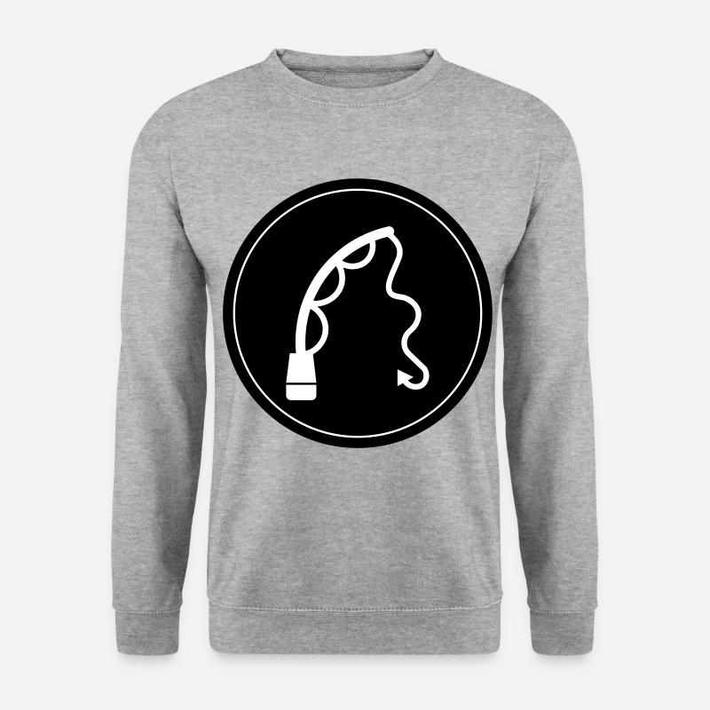 Angelrute angeln icon - Unisex Pullover - Weißgrau meliert